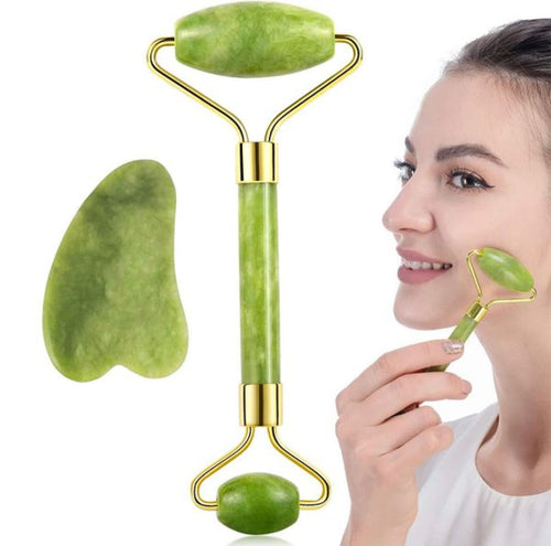 Flawless Jade Roller With Guasha (marble Stone) Stimulates Healthier Skin - Bhazura 