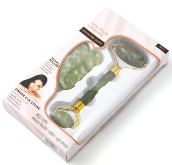 Flawless Jade Roller With Guasha (marble Stone) Stimulates Healthier Skin - Bhazura 