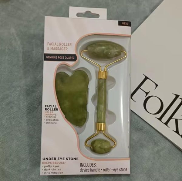 Flawless Jade Roller With Guasha (marble Stone) Stimulates Healthier Skin - Bhazura 